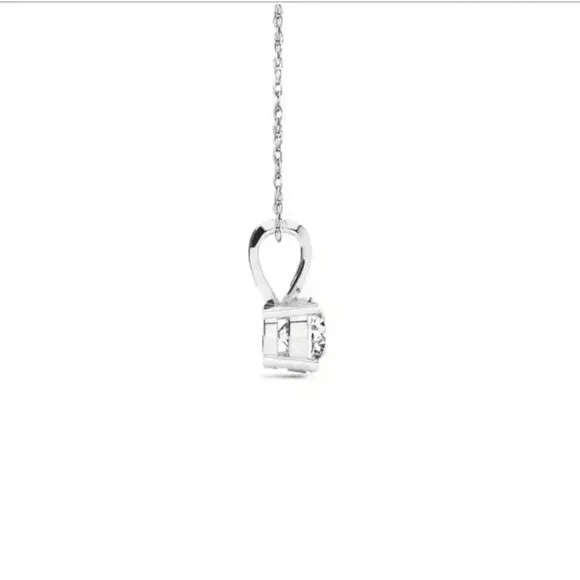 Brandon+Shea 1/2 Carat Real Diamond Necklace In 14K White Gold! Silver Chain - Picture 2 of 4